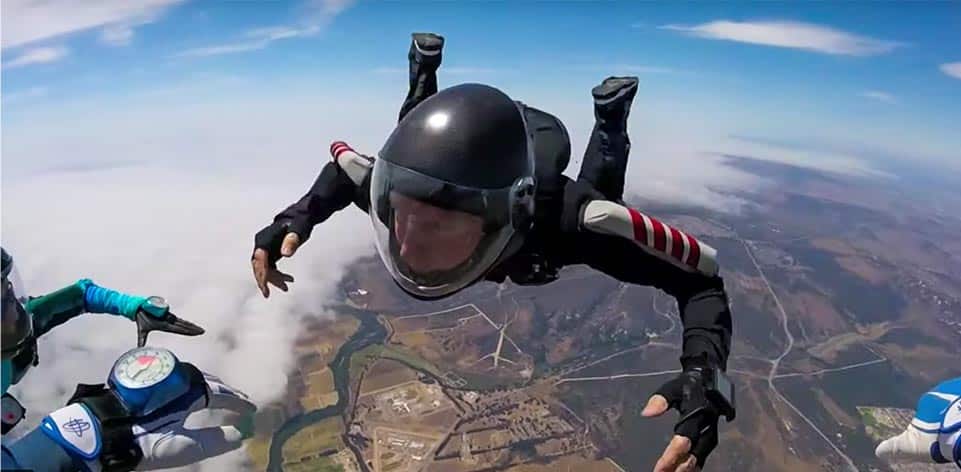 person skydiving